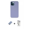 MARSİLYAN™- iPhone 12 Pro Kılıf Zirve Modern Özel Seri - Şeffaf Uv Polymer Nano Ekran Koruyucu + Koyu Yeşil Metal Kamera Lens Koruma Cam