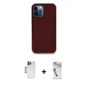 MARSİLYAN™- iPhone 12 Pro Kılıf Zirve Modern Özel Seri - Şeffaf Uv Polymer Nano Ekran Koruyucu + Mavi Shine Kamera Lens