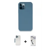 MARSİLYAN™- iPhone 12 Pro Kılıf Zirve Modern Özel Seri - Şeffaf Uv Polymer Nano Ekran Koruyucu + Mavi Shine Kamera Lens