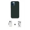 MARSİLYAN™- iPhone 12 Pro Kılıf Zirve Modern Özel Seri - Şeffaf Uv Polymer Nano Ekran Koruyucu + Mavi Shine Kamera Lens