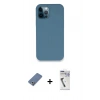 MARSİLYAN™- iPhone 12 Pro Kılıf Zirve Modern Özel Seri - Şeffaf Uv Polymer Nano Ekran Koruyucu + Metal Kamera Lens Koruma Cam - AKYL