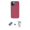 MARSİLYAN™- iPhone 12 Pro Kılıf Zirve Modern Özel Seri - Şeffaf Uv Polymer Nano Ekran Koruyucu + Metal Kamera Lens Koruma Cam - AKYL