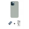 MARSİLYAN™- iPhone 12 Pro Kılıf Zirve Modern Özel Seri - Şeffaf Uv Polymer Nano Ekran Koruyucu + Metal Kamera Lens Koruma Cam - MI