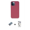 MARSİLYAN™- iPhone 12 Pro Kılıf Zirve Modern Özel Seri - Şeffaf Uv Polymer Nano Ekran Koruyucu + Metal Kamera Lens Koruma Cam - KI