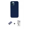 MARSİLYAN™- iPhone 12 Pro Kılıf Zirve Modern Özel Seri - Şeffaf Uv Polymer Nano Ekran Koruyucu + Metal Kamera Lens Koruma Cam - GD