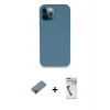 MARSİLYAN™- iPhone 12 Pro Kılıf Zirve Modern Özel Seri - Şeffaf Uv Polymer Nano Ekran Koruyucu + Metal Kamera Lens Koruma Cam - KI
