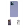 MARSİLYAN™- iPhone 12 Pro Kılıf Zirve Modern Özel Seri - Şeffaf Uv Polymer Nano Ekran Koruyucu + Neon Fosforlu Kamera Lens - SI