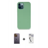 MARSİLYAN™- iPhone 12 Pro Kılıf Zirve Modern Özel Seri - Şeffaf Uv Polymer Nano Ekran Koruyucu + Neon Fosforlu Kamera Lens - SI