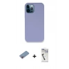 MARSİLYAN™- iPhone 12 Pro Kılıf Zirve Modern Özel Seri - Şeffaf Uv Polymer Nano Ekran Koruyucu + Pembe Shine Kamera Lens Koruma Cam