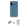 MARSİLYAN™- iPhone 12 Pro Kılıf Zirve Modern Özel Seri - Şeffaf Uv Polymer Nano Ekran Koruyucu + Pembe Shine Kamera Lens Koruma Cam