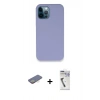 MARSİLYAN™- iPhone 12 Pro Kılıf Zirve Modern Özel Seri - Şeffaf Uv Polymer Nano Ekran Koruyucu + Renkli Kamera Lens Koruma Cam - SI