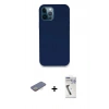 MARSİLYAN™- iPhone 12 Pro Kılıf Zirve Modern Özel Seri - Şeffaf Uv Polymer Nano Ekran Koruyucu + Renkli Kamera Lens Koruma Cam - SI