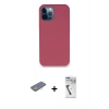 MARSİLYAN™- iPhone 12 Pro Kılıf Zirve Modern Özel Seri - Şeffaf Uv Polymer Nano Ekran Koruyucu + Renkli Kamera Lens Koruma Cam - SI