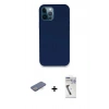 MARSİLYAN™- iPhone 12 Pro Kılıf Zirve Modern Özel Seri - Şeffaf Uv Polymer Nano Ekran Koruyucu + Renkli Kamera Lens Koruma Cam - MI