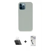 MARSİLYAN™- iPhone 12 Pro Kılıf Zirve Modern Özel Seri - Şeffaf Uv Polymer Nano Ekran Koruyucu + Kamera Lens Koruma Cam - SF