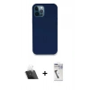MARSİLYAN™- iPhone 12 Pro Kılıf Zirve Modern Özel Seri - Şeffaf Uv Polymer Nano Ekran Koruyucu + Kamera Lens Koruma Cam - SF