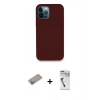 MARSİLYAN™- iPhone 12 Pro Kılıf Zirve Modern Özel Seri - Şeffaf Uv Polymer Nano Ekran Koruyucu + Shine Kamera Lens Koruma Cam - SABE