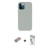 MARSİLYAN™- iPhone 12 Pro Kılıf Zirve Modern Özel Seri - Şeffaf Uv Polymer Nano Ekran Koruyucu + Shine Kamera Lens Koruma Cam - SABE