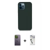 MARSİLYAN™- iPhone 12 Pro Kılıf Zirve Modern Özel Seri - Şeffaf Uv Polymer Nano Ekran Koruyucu + Neon Fosforlu Kamera Lens - YL