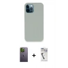 MARSİLYAN™- iPhone 12 Pro Kılıf Zirve Modern Özel Seri - Şeffaf Uv Polymer Nano Ekran Koruyucu + Neon Fosforlu Kamera Lens - YL