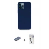 MARSİLYAN™- iPhone 12 Pro Kılıf Zirve Modern Özel Seri - Şeffaf Uv Polymer Nano Ekran Koruyucu + Renkli Kamera Lens Koruma Cam - YL