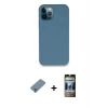 MARSİLYAN™- iPhone 12 Pro Kılıf Zirve Modern Özel Seri - Siyah 34D Hayalet Izgaralı Cam + Metal Kamera Lens Koruma Cam - GS