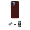MARSİLYAN™- iPhone 12 Pro Kılıf Zirve Modern Özel Seri - Siyah 34D Hayalet Izgaralı Cam + Shine Kamera Lens Koruma Cam - GS