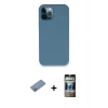 MARSİLYAN™- iPhone 12 Pro Kılıf Zirve Modern Özel Seri - Siyah 34D Hayalet Izgaralı Cam + Shine Kamera Lens Koruma Cam - GS