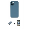 MARSİLYAN™- iPhone 12 Pro Kılıf Zirve Modern Özel Seri - Siyah 34D Hayalet Izgaralı Cam + Metal Kamera Lens Koruma Cam - MR
