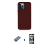 MARSİLYAN™- iPhone 12 Pro Kılıf Zirve Modern Özel Seri - Siyah 34D Hayalet Izgaralı Cam + Metal Kamera Lens Koruma Cam - MR