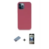 MARSİLYAN™- iPhone 12 Pro Kılıf Zirve Modern Özel Seri - Siyah 34D Hayalet Izgaralı Cam + Shine Kamera Lens Koruma Cam - PE