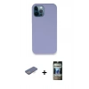 MARSİLYAN™- iPhone 12 Pro Kılıf Zirve Modern Özel Seri - Siyah 34D Hayalet Izgaralı Cam + Renkli Kamera Lens Koruma Cam - MI