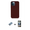 MARSİLYAN™- iPhone 12 Pro Kılıf Zirve Modern Özel Seri - Siyah 34D Hayalet Izgaralı Cam + Shine Kamera Lens Koruma Cam - GI