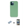 MARSİLYAN™- iPhone 12 Pro Kılıf Zirve Modern Özel Seri - Siyah 34D Hayalet Izgaralı Cam + Shine Kamera Lens Koruma Cam - MI