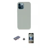 MARSİLYAN™- iPhone 12 Pro Kılıf Zirve Modern Özel Seri - Siyah 34D Hayalet Izgaralı Cam + Renkli Kamera Lens Koruma Cam - TU