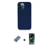 MARSİLYAN™- iPhone 12 Pro Kılıf Zirve Modern Özel Seri - Siyah 360 Mat Full Body Arka Koruyucu + Metal Kamera Lens Koruma Cam - AKYL