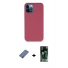 MARSİLYAN™- iPhone 12 Pro Kılıf Zirve Modern Özel Seri - Siyah 360 Mat Full Body Arka Koruyucu + Metal Kamera Lens Koruma Cam - AKYL