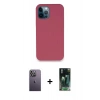 MARSİLYAN™- iPhone 12 Pro Kılıf Zirve Modern Özel Seri - Siyah 360 Mat Full Body Arka Koruyucu + Neon Fosforlu Kamera Lens - BZ