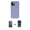 MARSİLYAN™- iPhone 12 Pro Kılıf Zirve Modern Özel Seri - Siyah 360 Mat Full Body Arka Koruyucu + Neon Fosforlu Kamera Lens - BZ