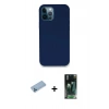 MARSİLYAN™- iPhone 12 Pro Kılıf Zirve Modern Özel Seri - Siyah 360 Mat Full Body Arka Koruyucu + Shine Kamera Lens Koruma Cam - MI