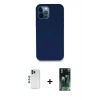 MARSİLYAN™- iPhone 12 Pro Kılıf Zirve Modern Özel Seri - Siyah 360 Mat Full Body Arka Koruyucu + Shine Kamera Lens - MI