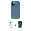 MARSİLYAN™- iPhone 12 Pro Kılıf Zirve Modern Özel Seri - Siyah 360 Mat Full Body Arka Koruyucu + Shine Kamera Lens - MI