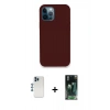 MARSİLYAN™- iPhone 12 Pro Kılıf Zirve Modern Özel Seri - Siyah 360 Mat Full Body Arka Koruyucu + Shine Kamera Lens - MI