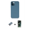 MARSİLYAN™- iPhone 12 Pro Kılıf Zirve Modern Özel Seri - Siyah 360 Mat Full Body Arka Koruyucu + Metal Kamera Lens Koruma Cam - KI