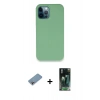 MARSİLYAN™- iPhone 12 Pro Kılıf Zirve Modern Özel Seri - Siyah 360 Mat Full Body Arka Koruyucu + Shine Kamera Lens Koruma Cam - GI
