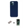 MARSİLYAN™- iPhone 12 Pro Kılıf Zirve Modern Özel Seri - Siyah 360 Mat Full Body Arka Koruyucu + Shine Kamera Lens Koruma Cam - SABE