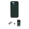 MARSİLYAN™- iPhone 12 Pro Kılıf Zirve Modern Özel Seri - Siyah 360 Mat Full Body Arka Koruyucu + Shine Kamera Lens Koruma Cam - SABE