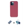 MARSİLYAN™- iPhone 12 Pro Kılıf Zirve Modern Özel Seri - Siyah 3D Antistatik Cam Ekran Koruyucu + Metal Kamera Lens Koruma Cam - AKYL