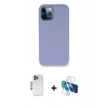 MARSİLYAN™- iPhone 12 Pro Kılıf Zirve Modern Özel Seri - Siyah 3D Antistatik Cam Ekran Koruyucu + Shine Kamera Lens - MI