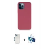 MARSİLYAN™- iPhone 12 Pro Kılıf Zirve Modern Özel Seri - Siyah 3D Antistatik Cam Ekran Koruyucu + Shine Kamera Lens - MI